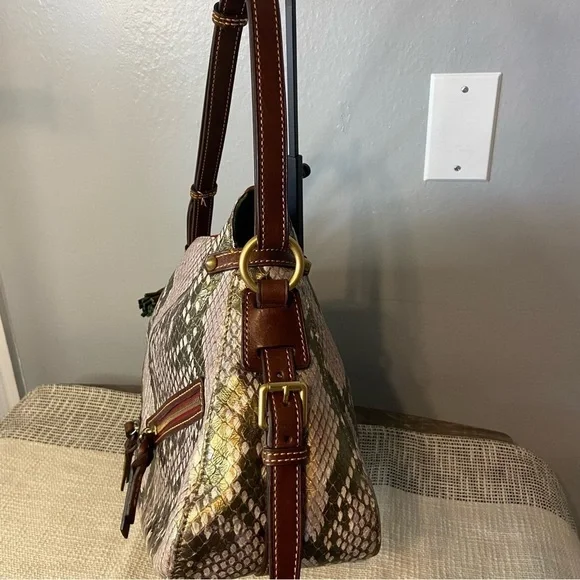 DOONEY & BOURKE / Python Reptile Metallic Hobo Shoulder Bag - Picture 6 of 16